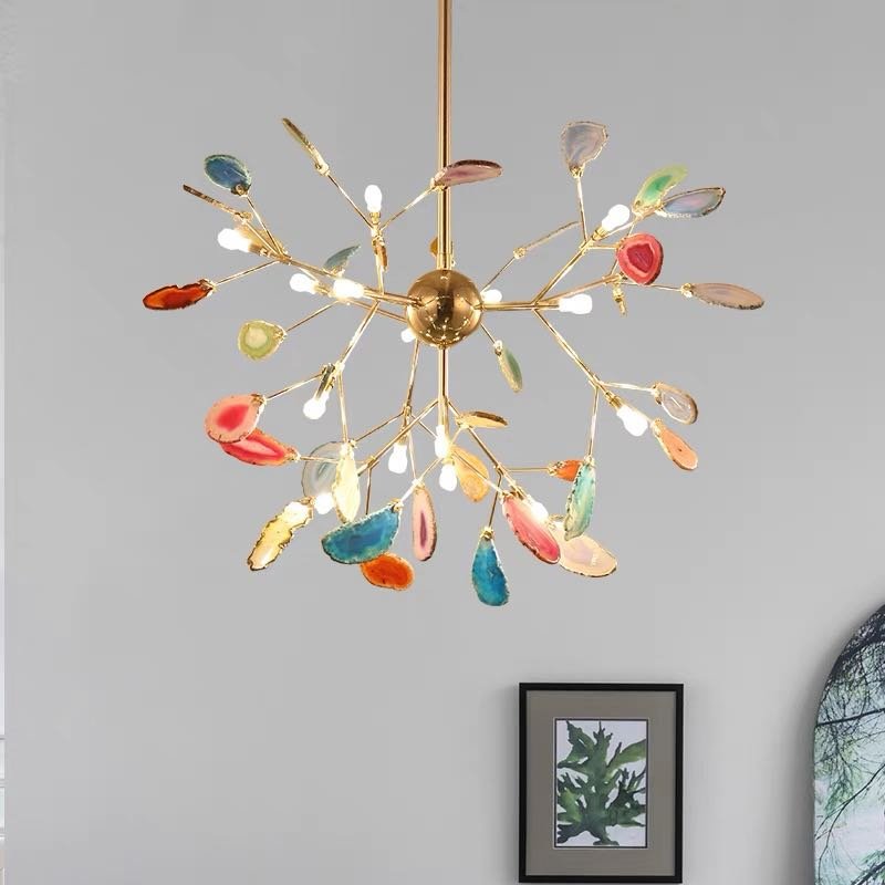 Aria Agate Creative Colourful Chandelier Bedroom/Living Room Detail