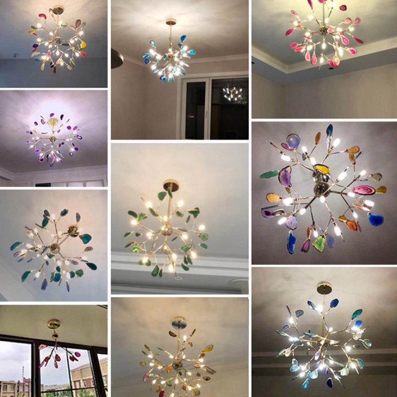 Aria Agate Creative Colourful Chandelier Bedroom/Living Room View 23