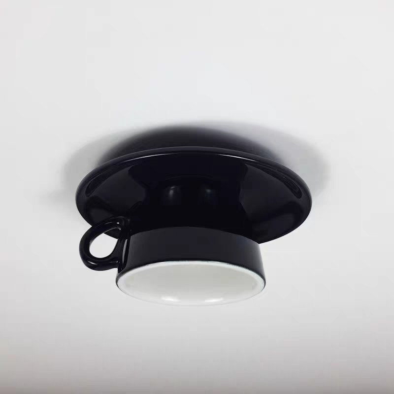 Aria Modern Coffee Cups Ceramic Flush Ceiling Lighting Alternate