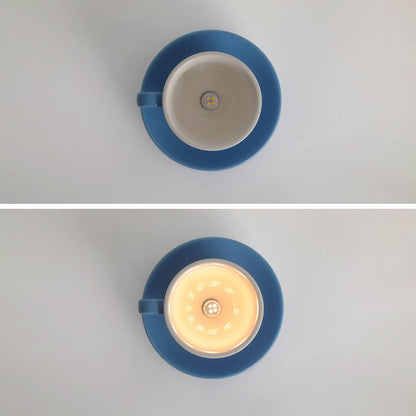 Aria Modern Coffee Cups Ceramic Flush Ceiling Lighting Angle