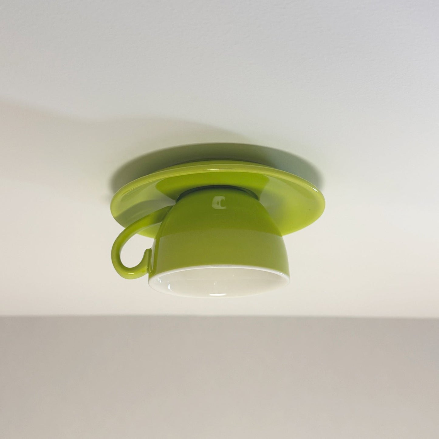 Aria Modern Coffee Cups Ceramic Flush Ceiling Lighting Detail