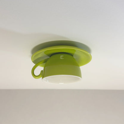 Aria Modern Coffee Cups Ceramic Flush Ceiling Lighting Detail