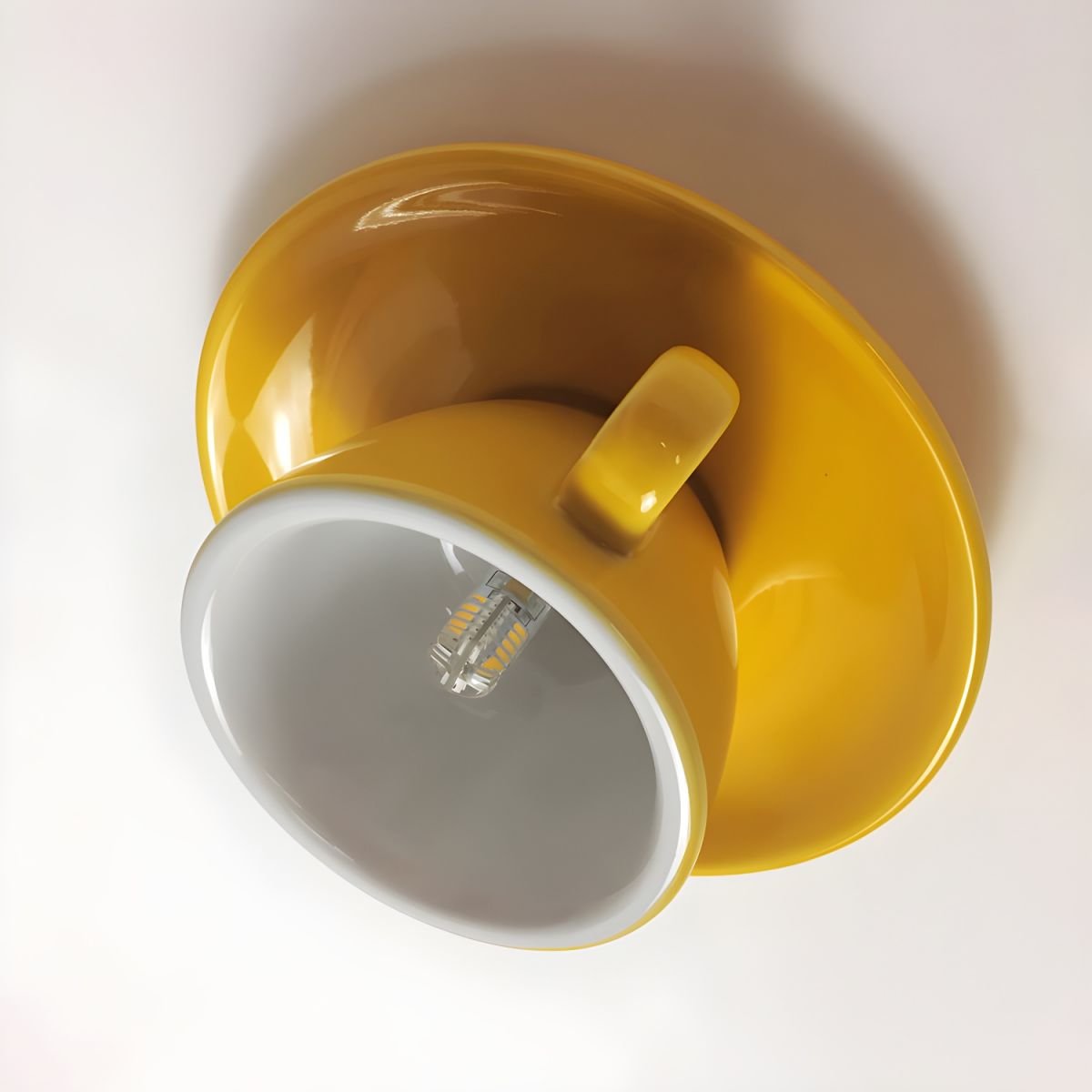 Aria Modern Coffee Cups Ceramic Flush Ceiling Lighting Full