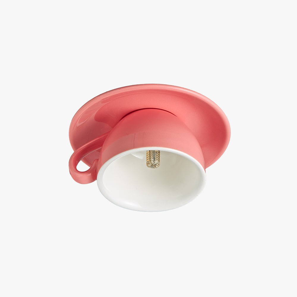 Aria Modern Coffee Cups Ceramic Flush Ceiling Lighting Hero