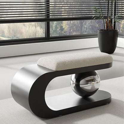 Art Deco Geometric Sherpa Bench Steel Orb Detail Hero
