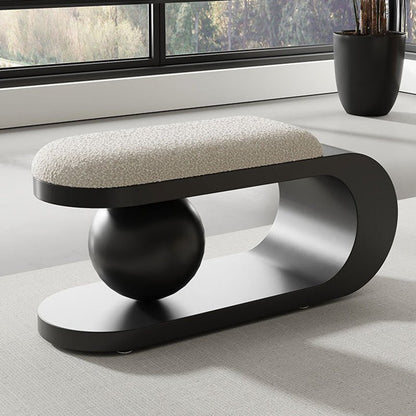 Art Deco Geometric Sherpa Bench Steel Orb Detail Side