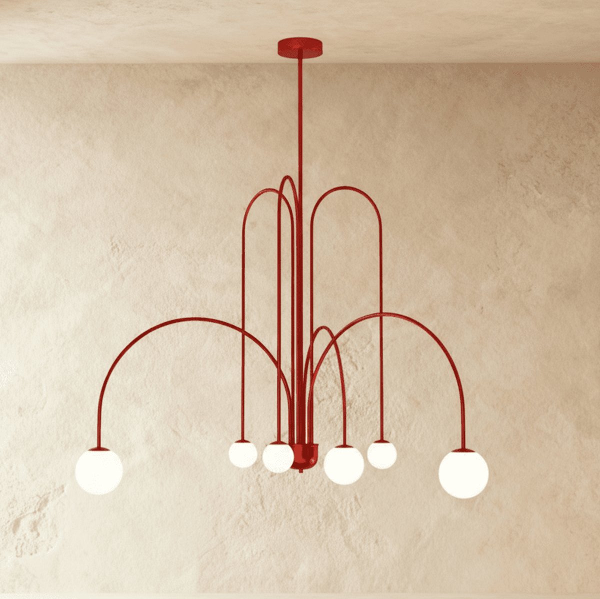 Art Deco Iron Chandelier Opal Glass Arched Arms Close Up