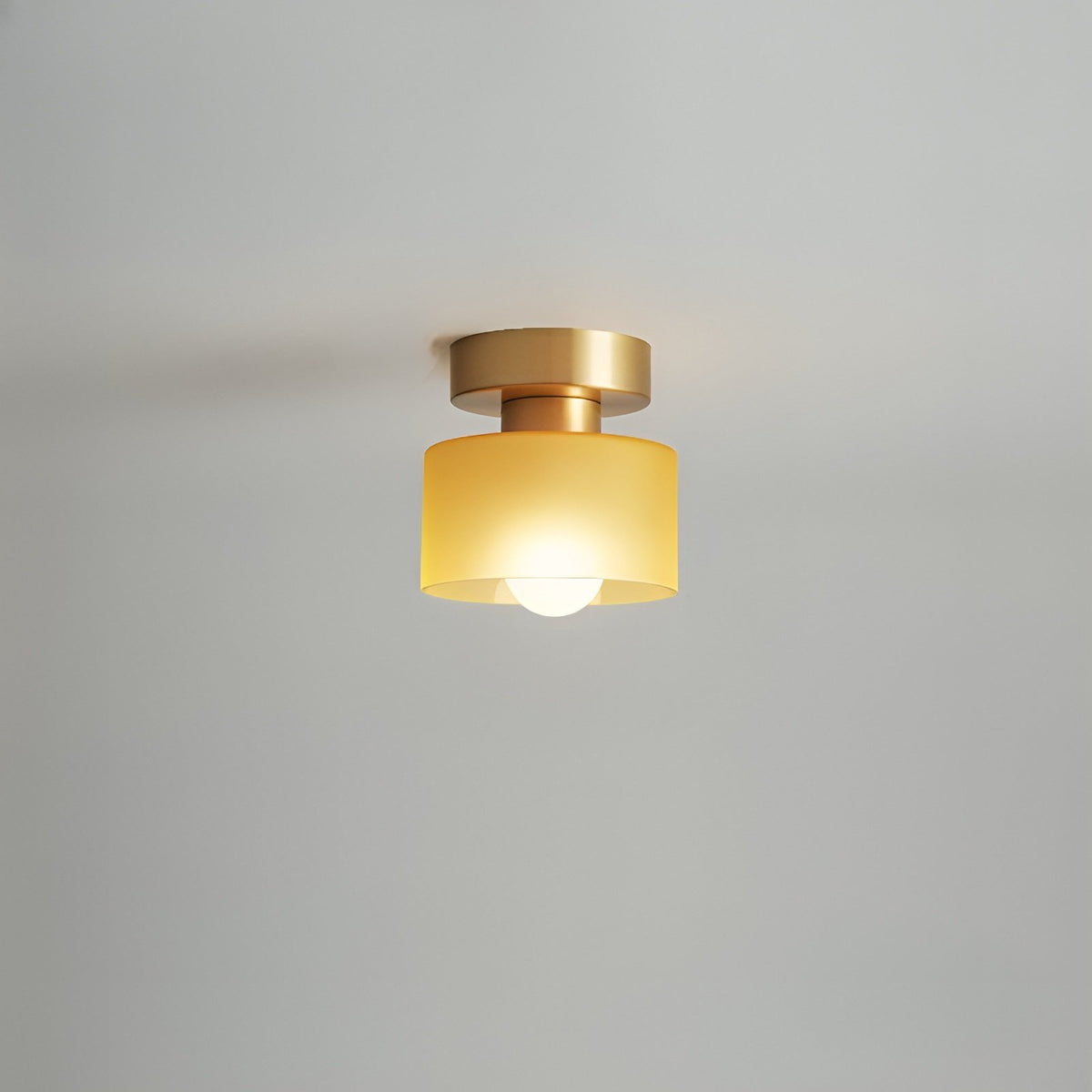 Bauhaus Geometric Alabaster Semi-Flush Ceiling Light Drum Alternate