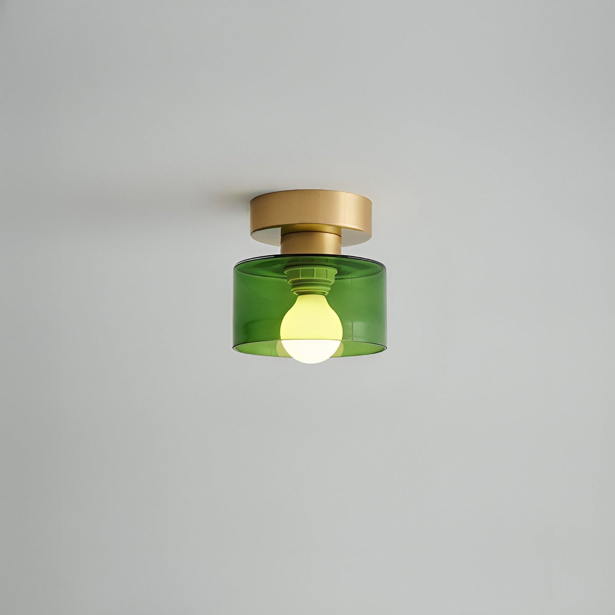 Bauhaus Geometric Alabaster Semi-Flush Ceiling Light Drum View 12