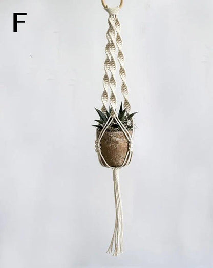 Bohemian Woven Cotton Macramé Hanging Planter Twisted Rope View 11