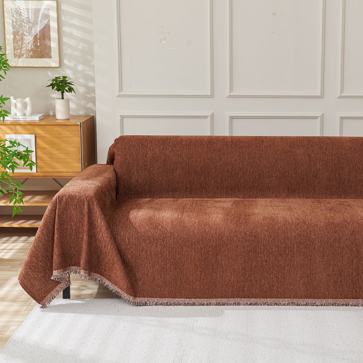 Boho Metal Fabric Sofa Cover Fringe Tassel View 36