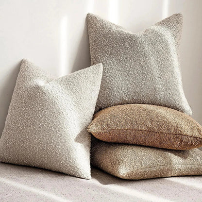 Boucle Cushion Cover Pinched Corner Detail