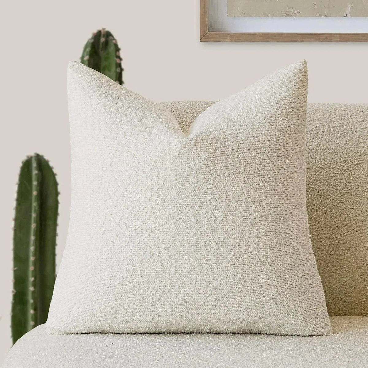 Boucle Cushion Cover Pinched Corner Front