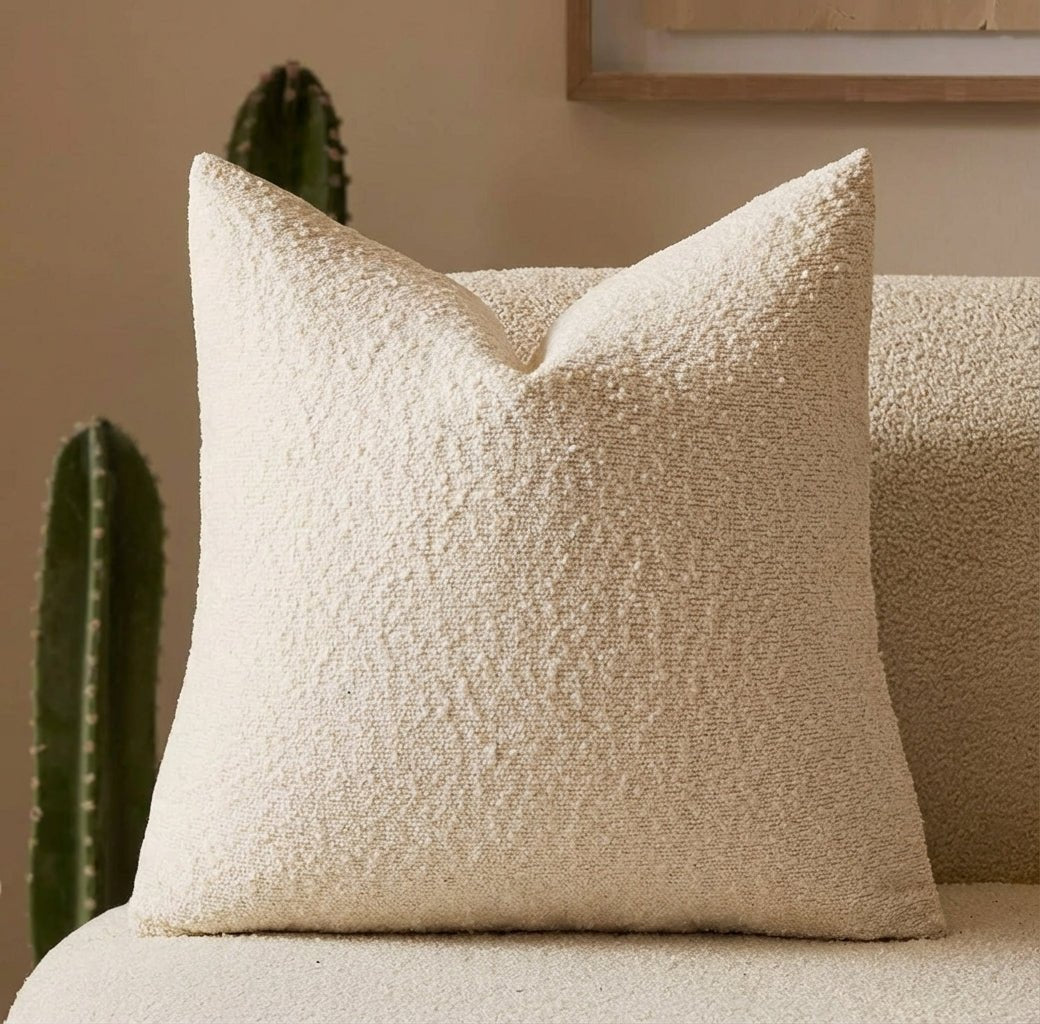 Boucle Cushion Cover Pinched Corner Hero