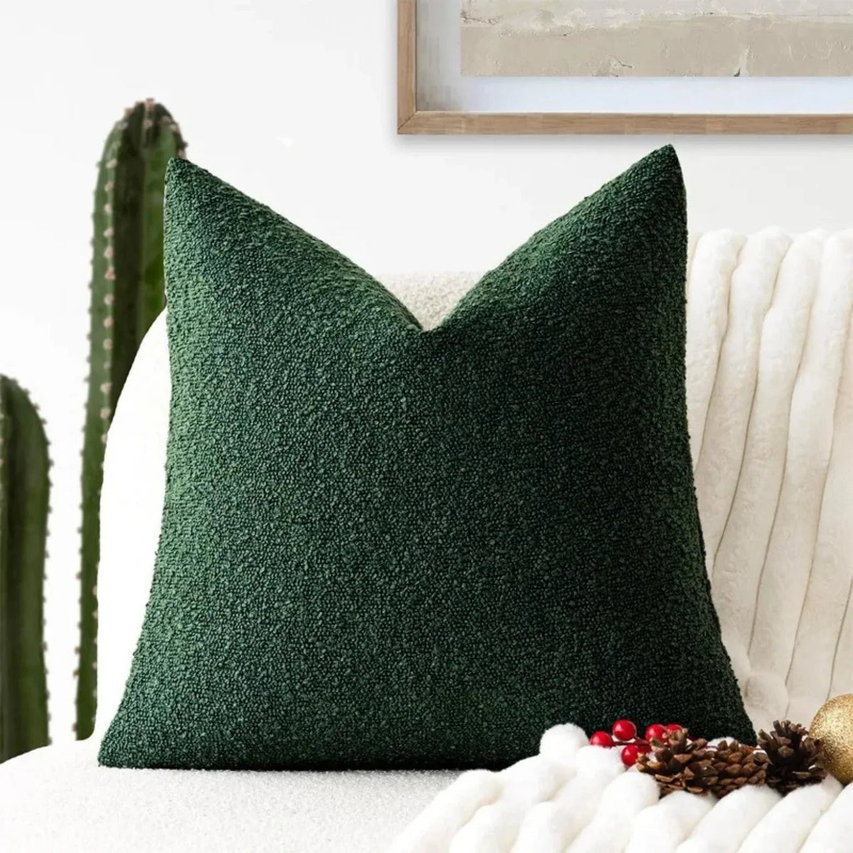 Boucle Cushion Cover Pinched Corner View 17