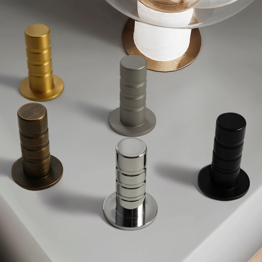 Brass Concealed Magnetic Door Stop Flush Floor Alternate
