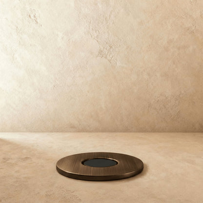 Brass Concealed Magnetic Door Stop Flush Floor Close Up