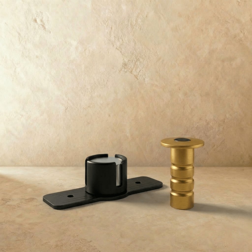 Brass Concealed Magnetic Door Stop Flush Floor Detail