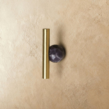 Brass Crystal Knob Pull Bar Asymmetric Ball View 12