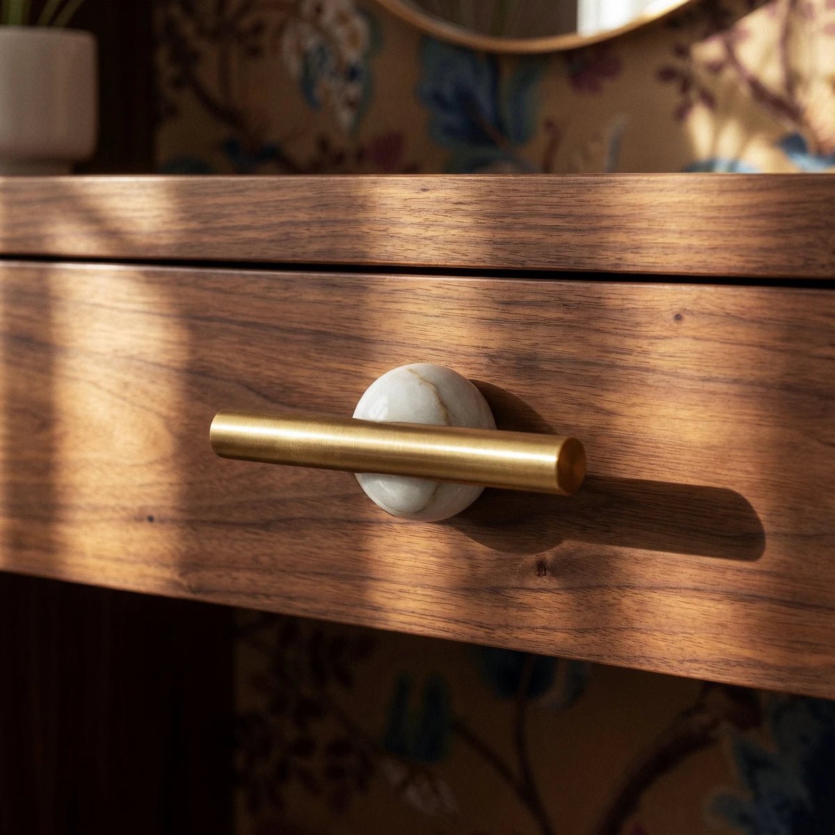 Brass Crystal Knob Pull Bar Asymmetric Ball View 34