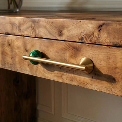 Brass Crystal Knob Pull Bar Asymmetric Ball View 36