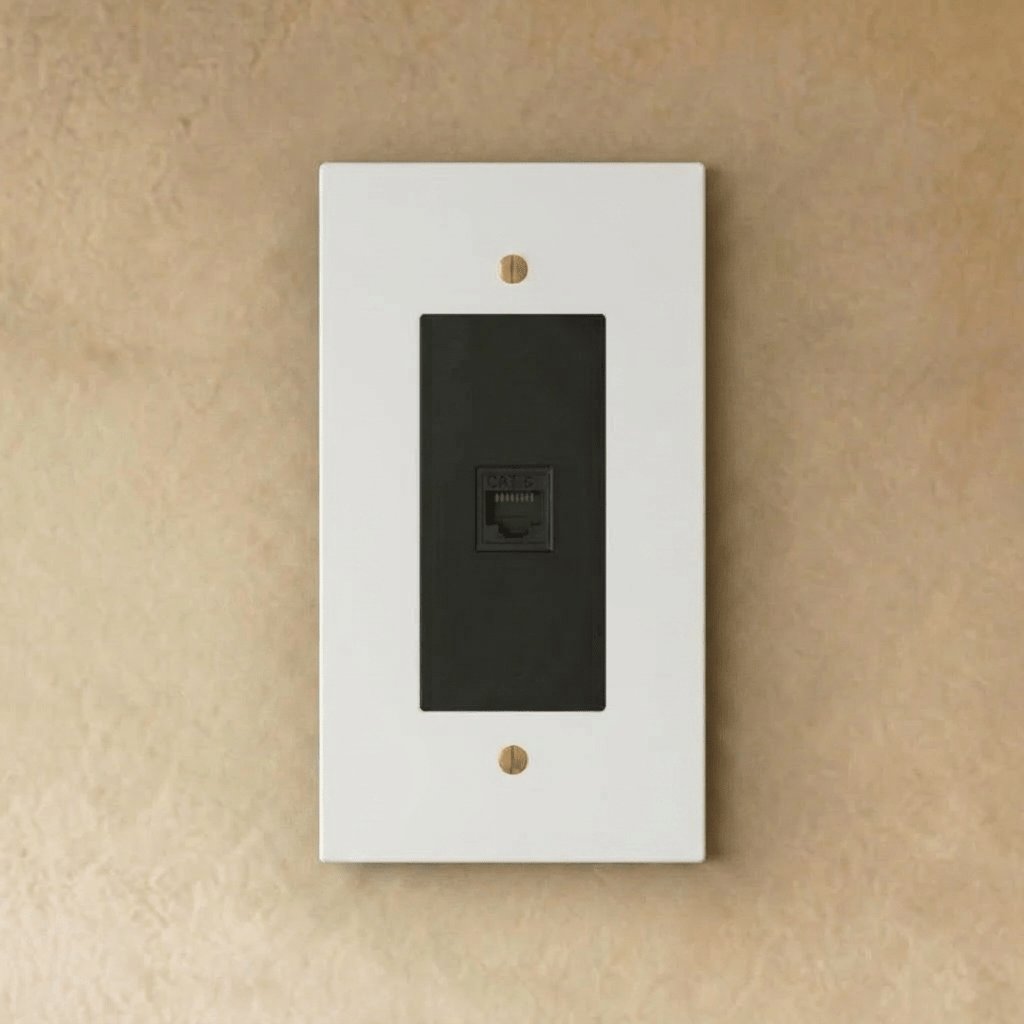 Brass Ethernet Socket RJ45 Single Gang Recessed Back