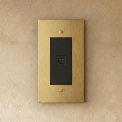 Brass Ethernet Socket RJ45 Single Gang Recessed Detail