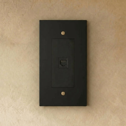 Brass Ethernet Socket RJ45 Single Gang Recessed Front