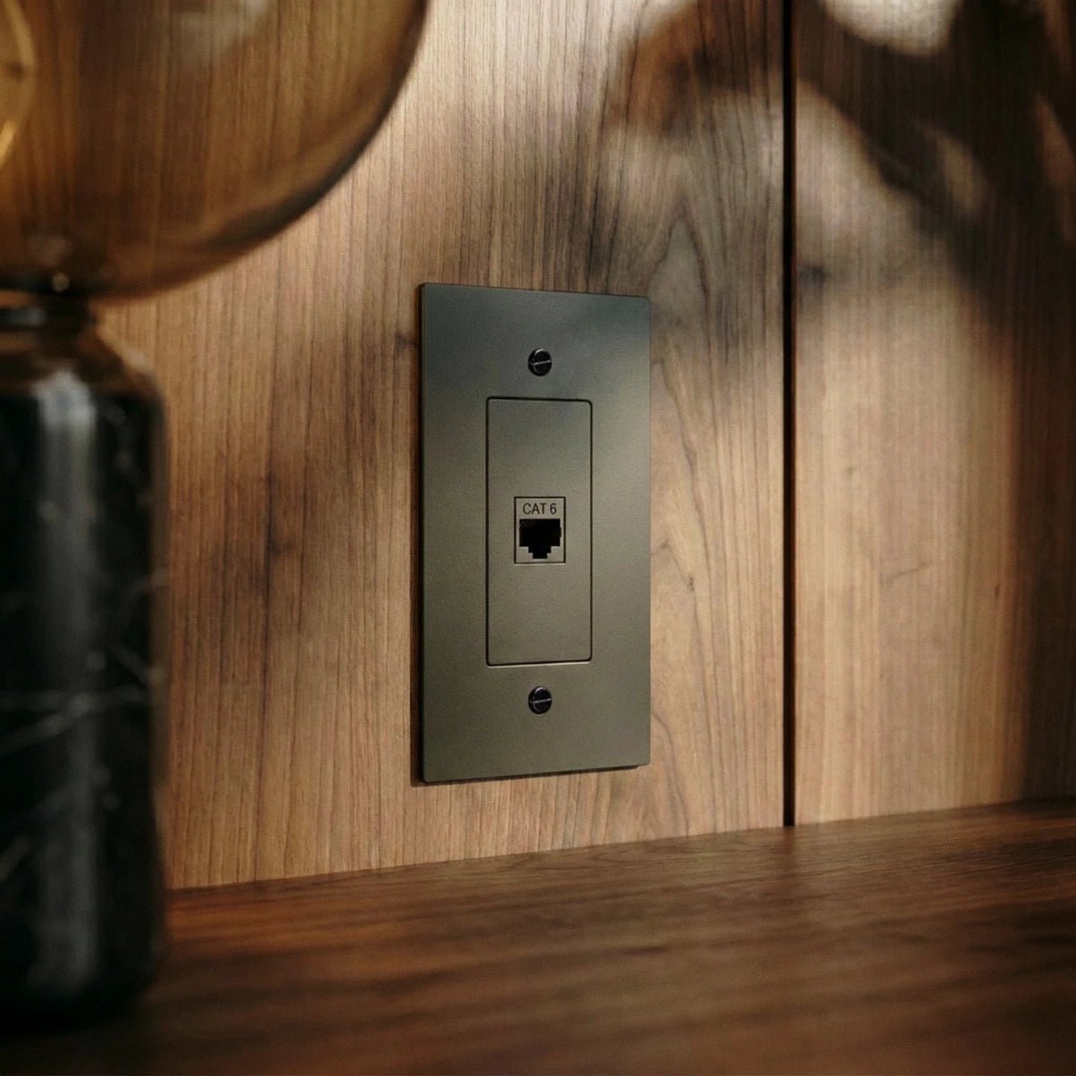 Brass Ethernet Socket RJ45 Single Gang Recessed Full