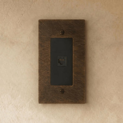 Brass Ethernet Socket RJ45 Single Gang Recessed Side