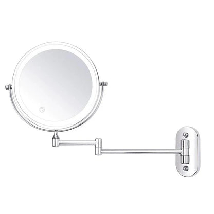 Chrome LED Vanity Mirror Folding Wall Mount Arm Angle