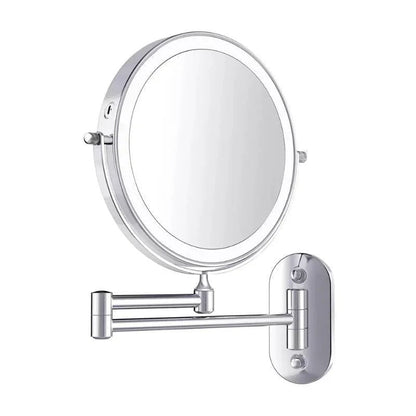 Chrome LED Vanity Mirror Folding Wall Mount Arm Front