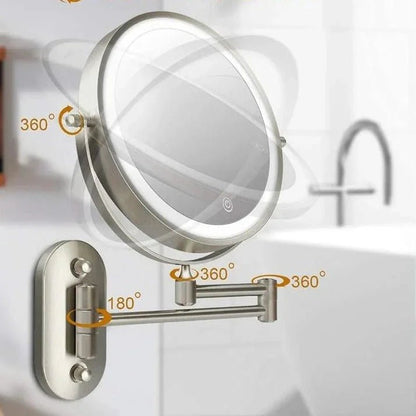 Chrome LED Vanity Mirror Folding Wall Mount Arm Lifestyle