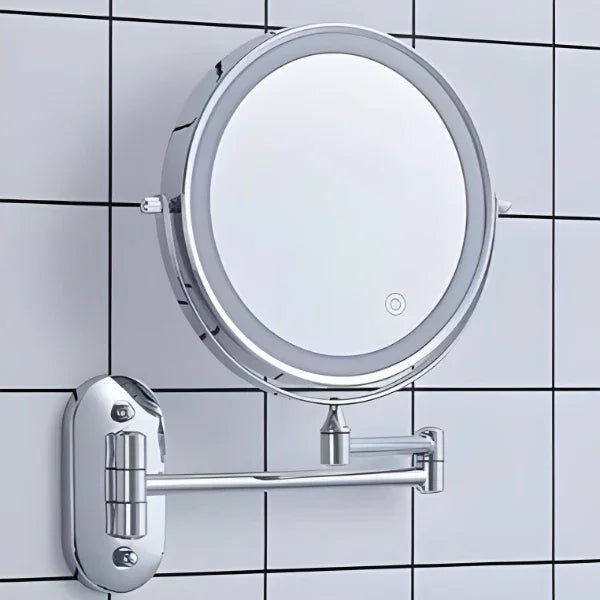 Chrome LED Vanity Mirror Folding Wall Mount Arm Side
