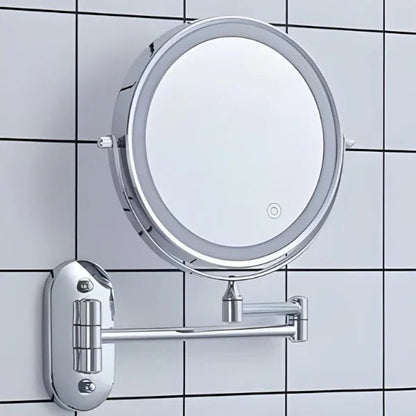 Chrome LED Vanity Mirror Folding Wall Mount Arm Side