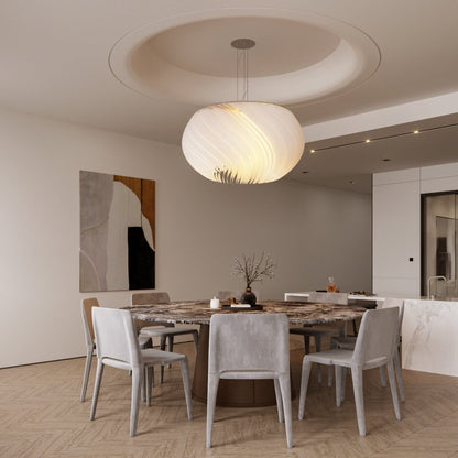 Contemporary Acrylic Chandelier Spiral Layered Shade Back