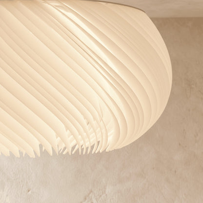 Contemporary Acrylic Chandelier Spiral Layered Shade Detail