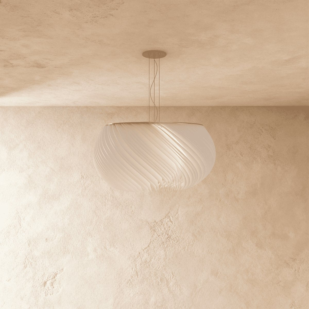 Contemporary Acrylic Chandelier Spiral Layered Shade Front