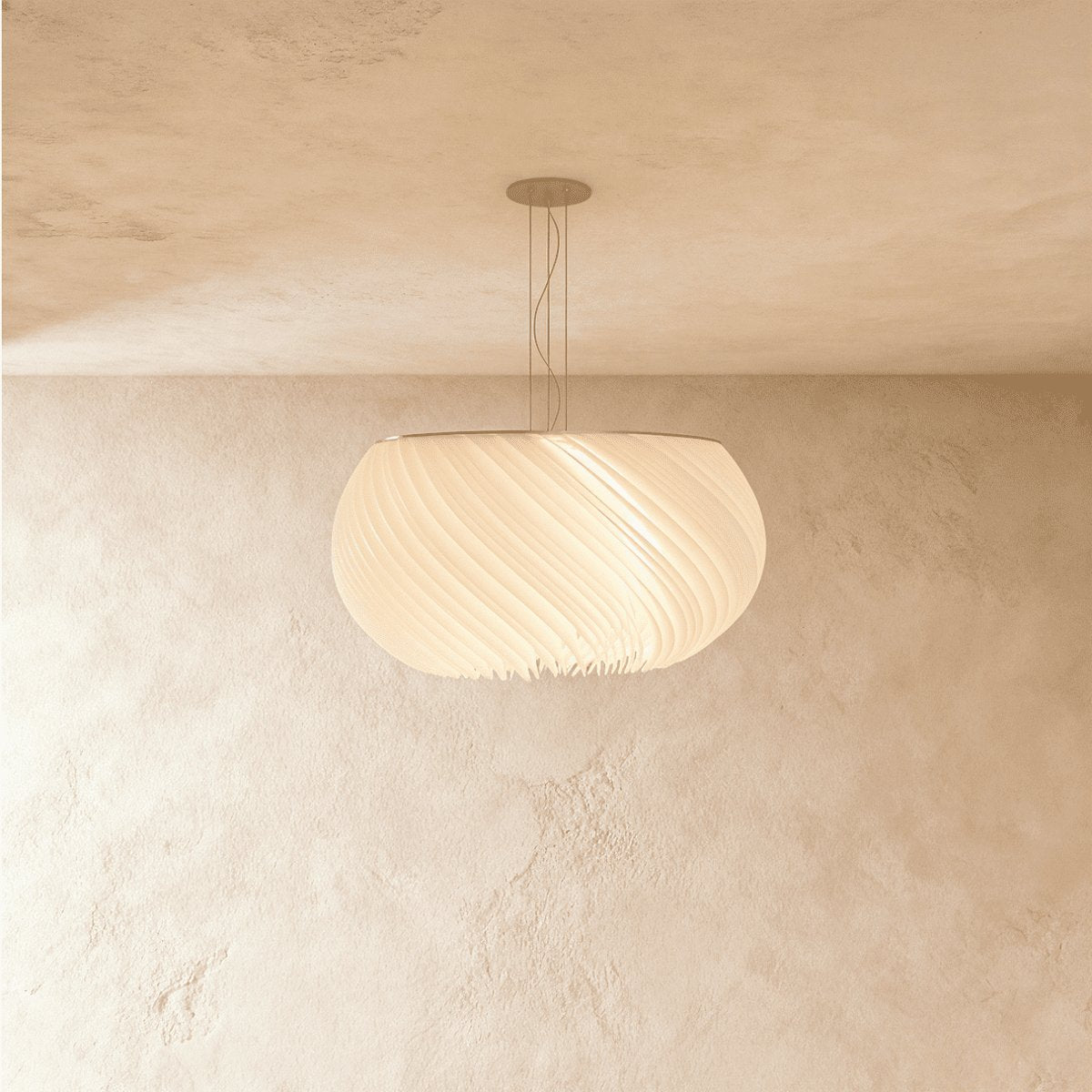Contemporary Acrylic Chandelier Spiral Layered Shade Hero