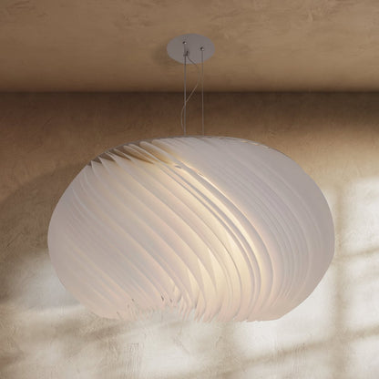 Contemporary Acrylic Chandelier Spiral Layered Shade Side