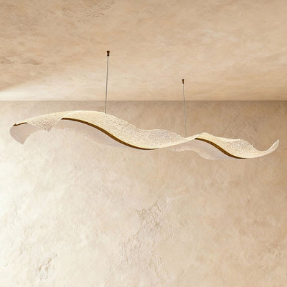Contemporary Acrylic Chandelier Wavy Ribbon Gold Hero