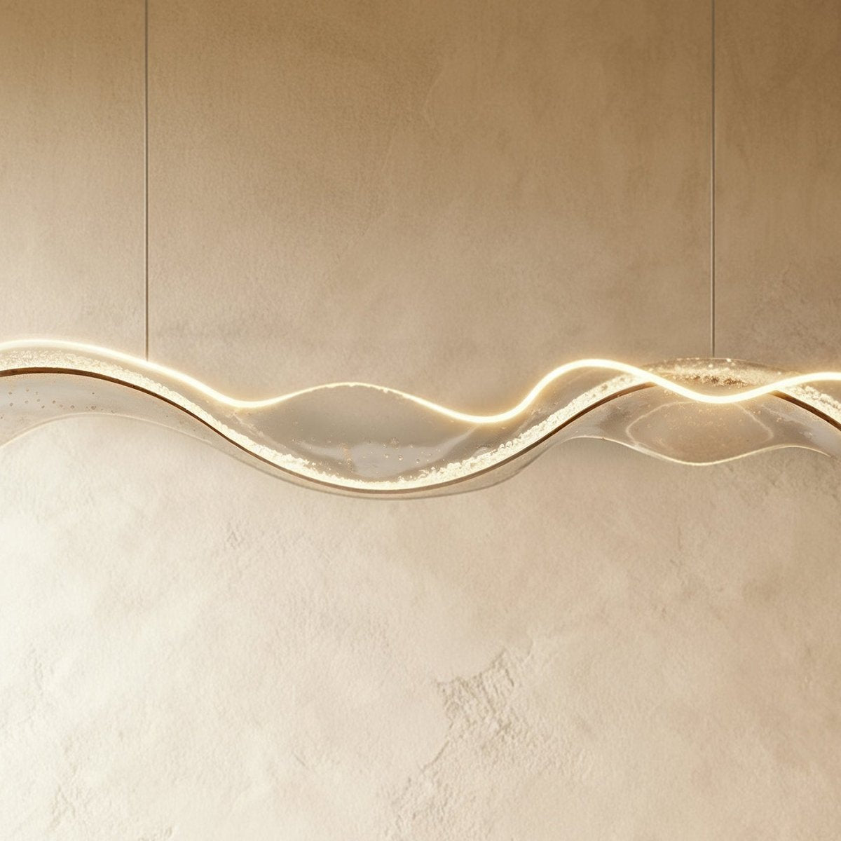 Contemporary Acrylic Chandelier Wavy Ribbon Gold View 18