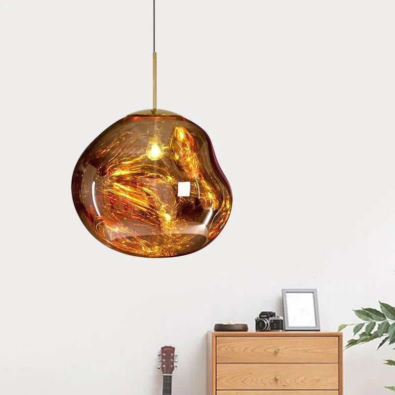 Contemporary Acrylic Pendant Light Molten Organic Shape Full