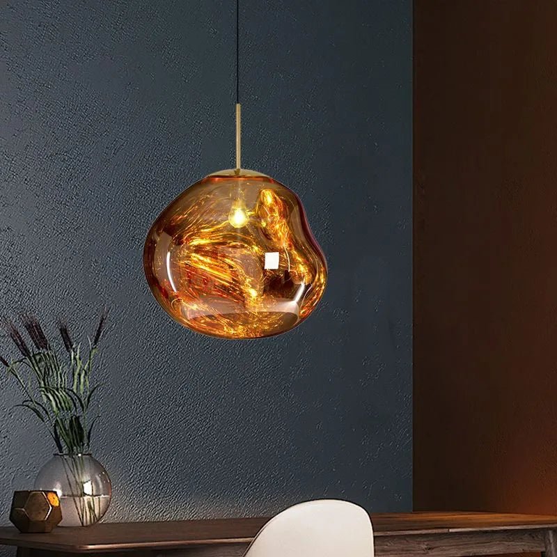 Contemporary Acrylic Pendant Light Molten Organic Shape View 11