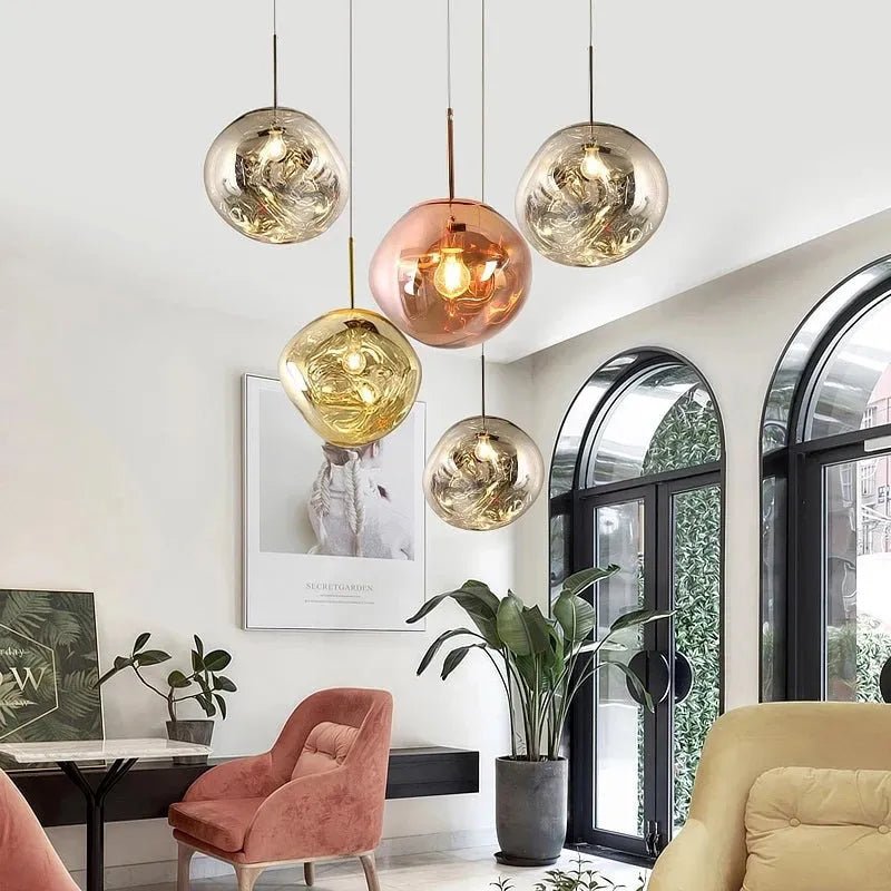 Contemporary Acrylic Pendant Light Molten Organic Shape View 12