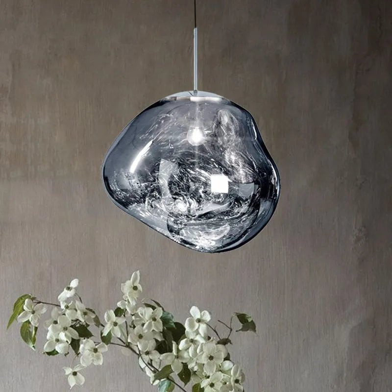 Contemporary Acrylic Pendant Light Molten Organic Shape View 14