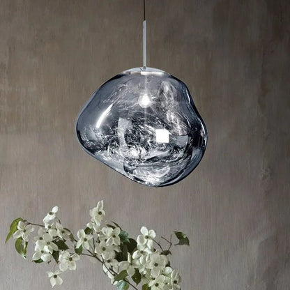 Contemporary Acrylic Pendant Light Molten Organic Shape View 14