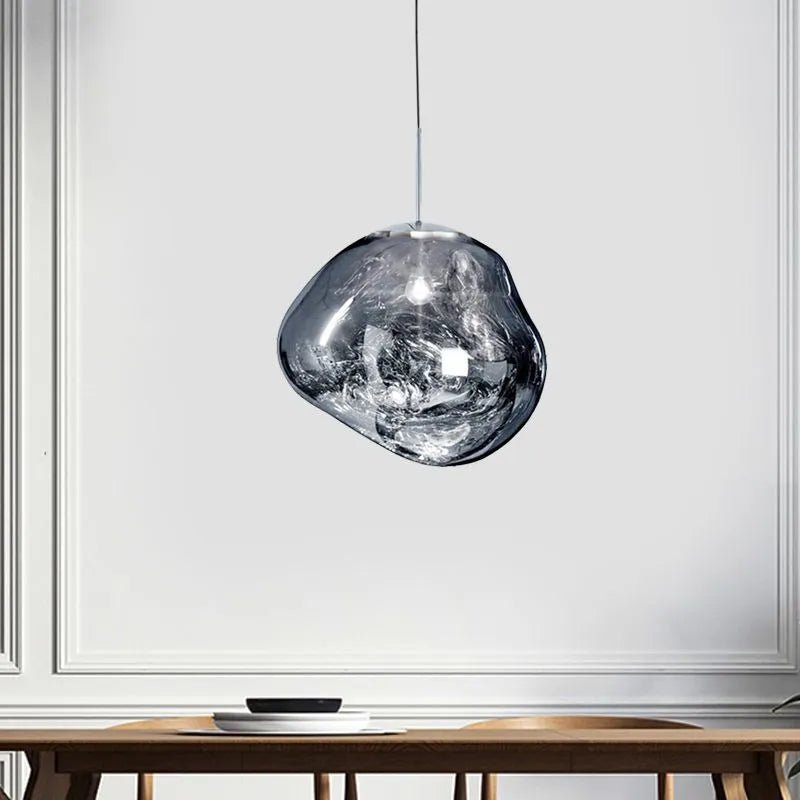 Contemporary Acrylic Pendant Light Molten Organic Shape View 16