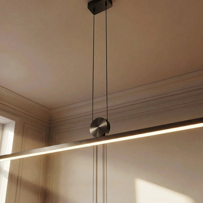 Contemporary Aluminum Pendant Light Sphere Bar LED Angle