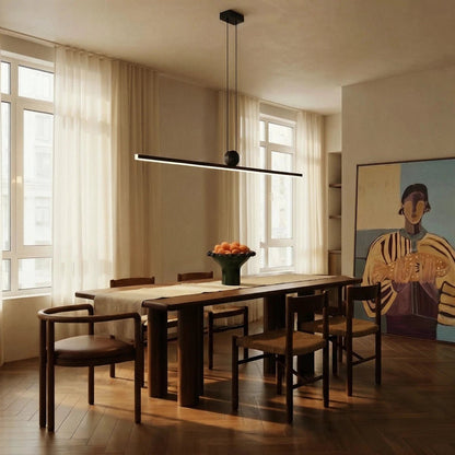 Contemporary Aluminum Pendant Light Sphere Bar LED Back